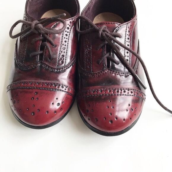 ZARA HTF maroon Oxford bluchers  EUC size 24(8) - Picture 4 of 7